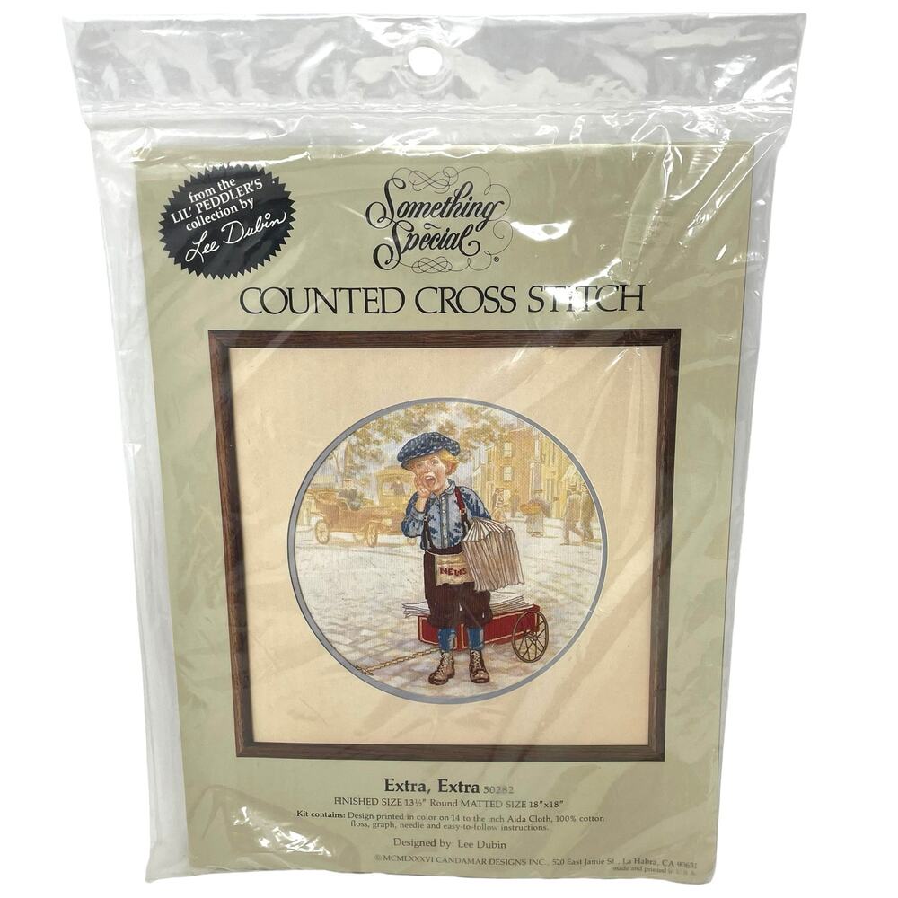 Something Special Counted Cross Stitch Kit “Extra,Extra”#50282 Vintage 1986 NEW